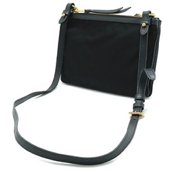 PRADA Prada Shoulder Bag Pochette Clutch Nylon Leather NERO Black Purchased at a domestic outlet 1BH046