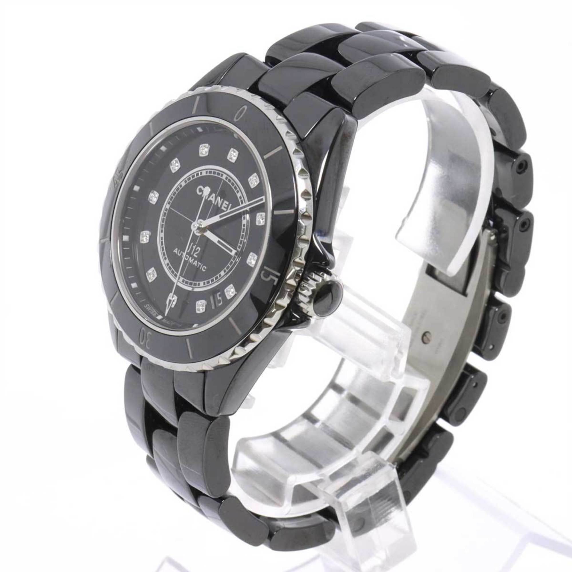 Chanel CHANEL J12 38mm H5702 Men's Watch 12P Diamond Black Ceramic Date Automatic Self-Winding