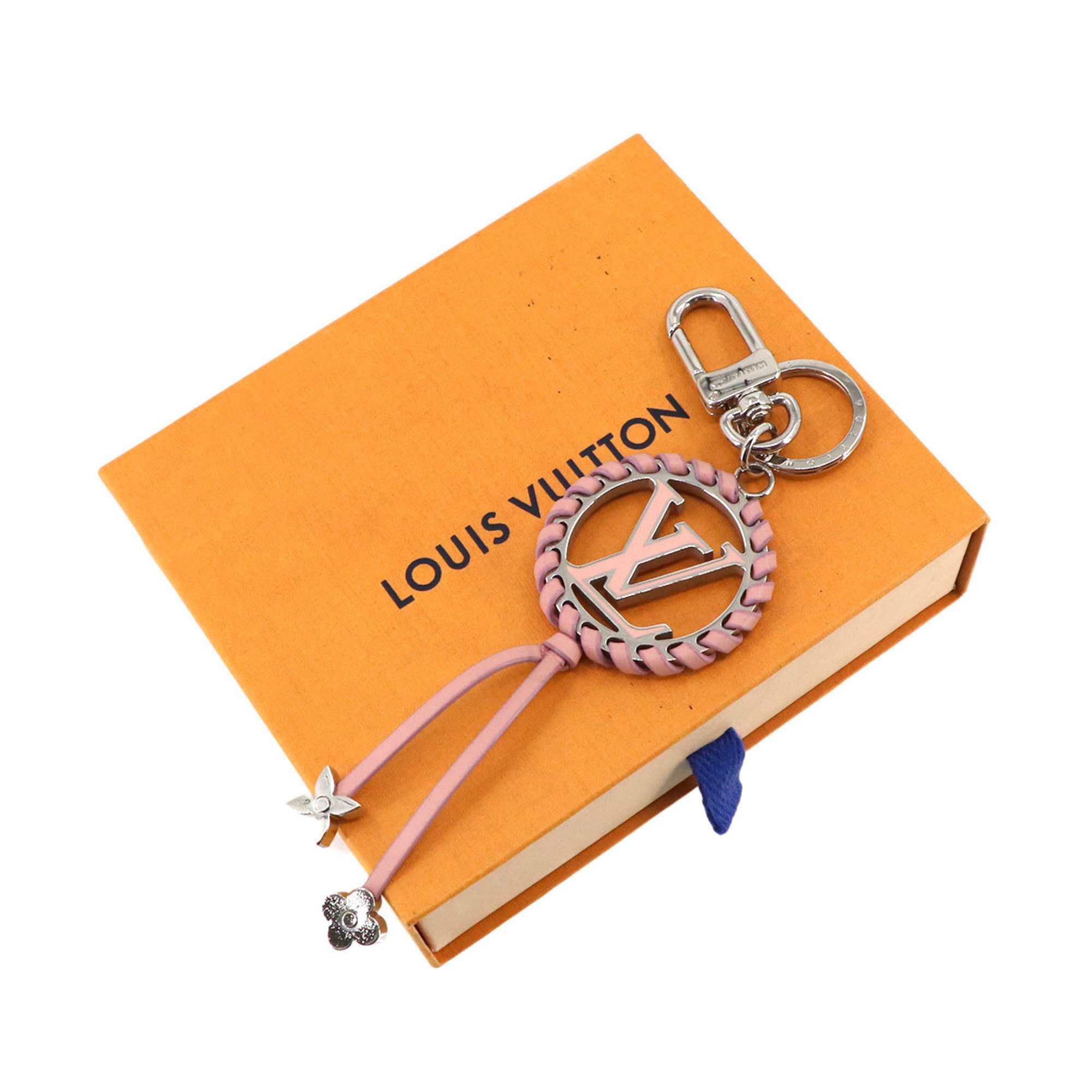 LOUIS VUITTON Very Key Ring Charm Pink M63081 Silver Hardware Bag and Holder