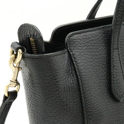 GUCCI Swing Bag Shoulder Leather Black 368827