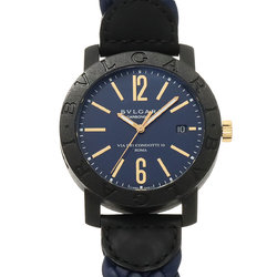 BVLGARI Carbon Gold BB40CL Men's Watch Date Blue Automatic Self-Winding