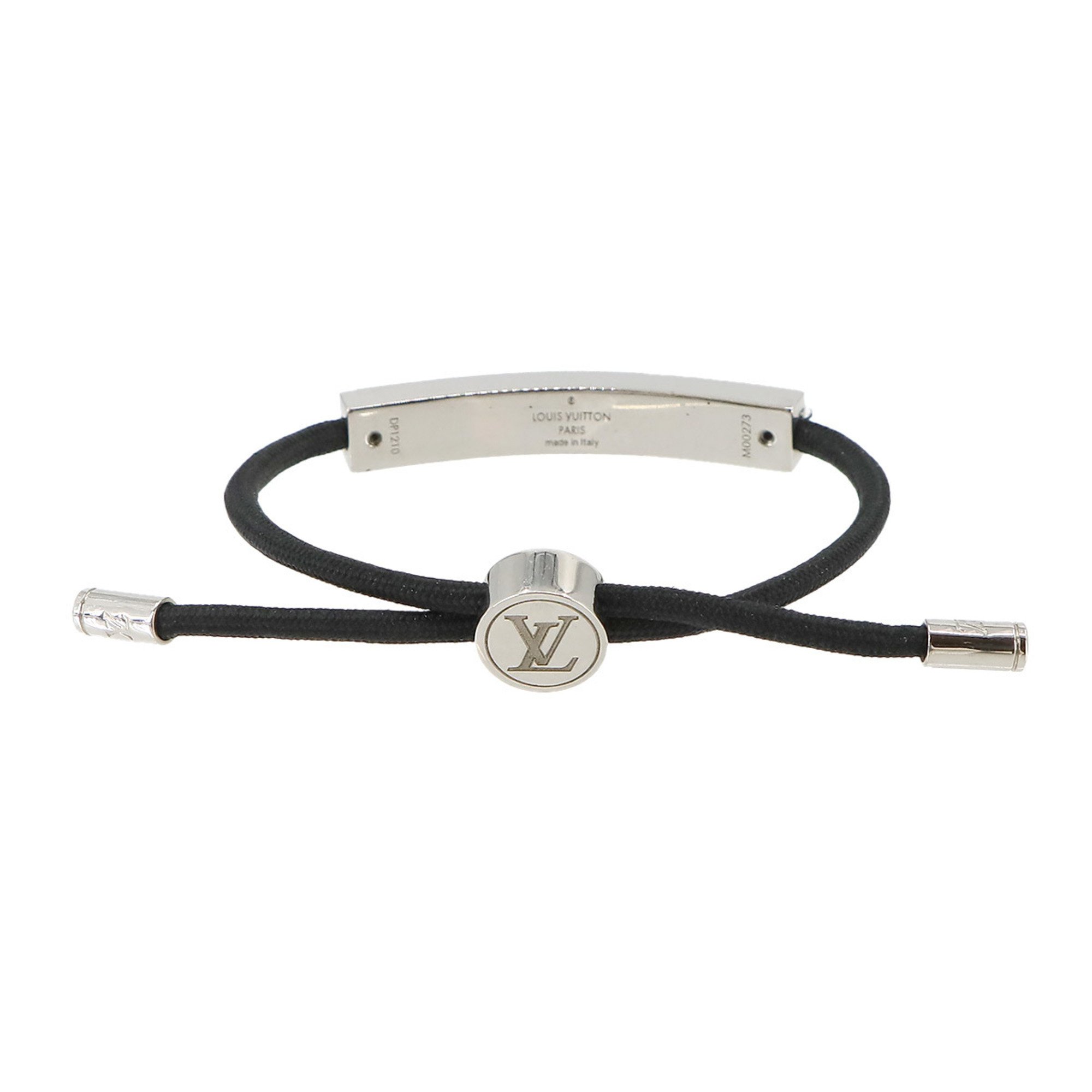LOUIS VUITTON LV Space Bracelet Nylon Silver Black M00273