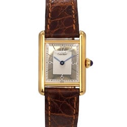 Cartier Must Tank SM Vermeil 500 Limited Edition Ladies Watch Ivory SV925 Quartz