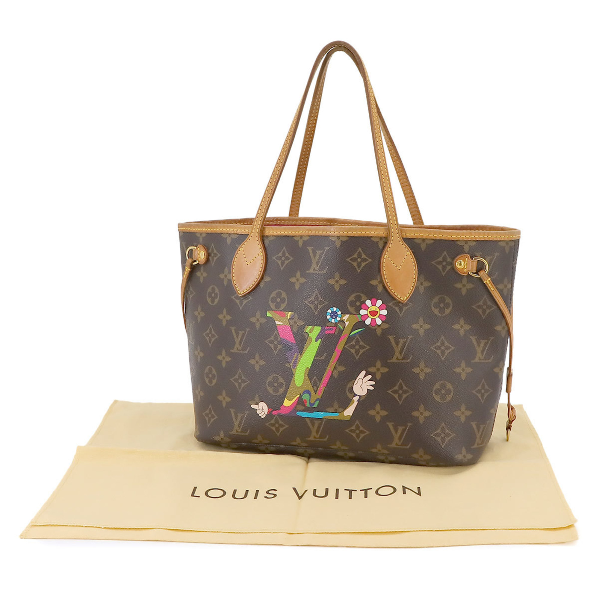 Louis Vuitton LOUIS VUITTON Monogram Takashi Murakami Neverfull PM M95559 Brown Multicolor