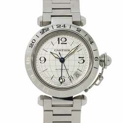 Cartier Pasha C Meridian GMT W31078M7 Boys' Watch Date Silver Dial Automatic Self-Winding PashaC