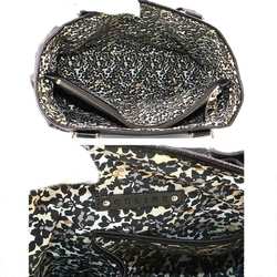 CELINE Macadam Pattern Boogie Bag Hand Denim Leather Navy Black 134022 Silver Hardware