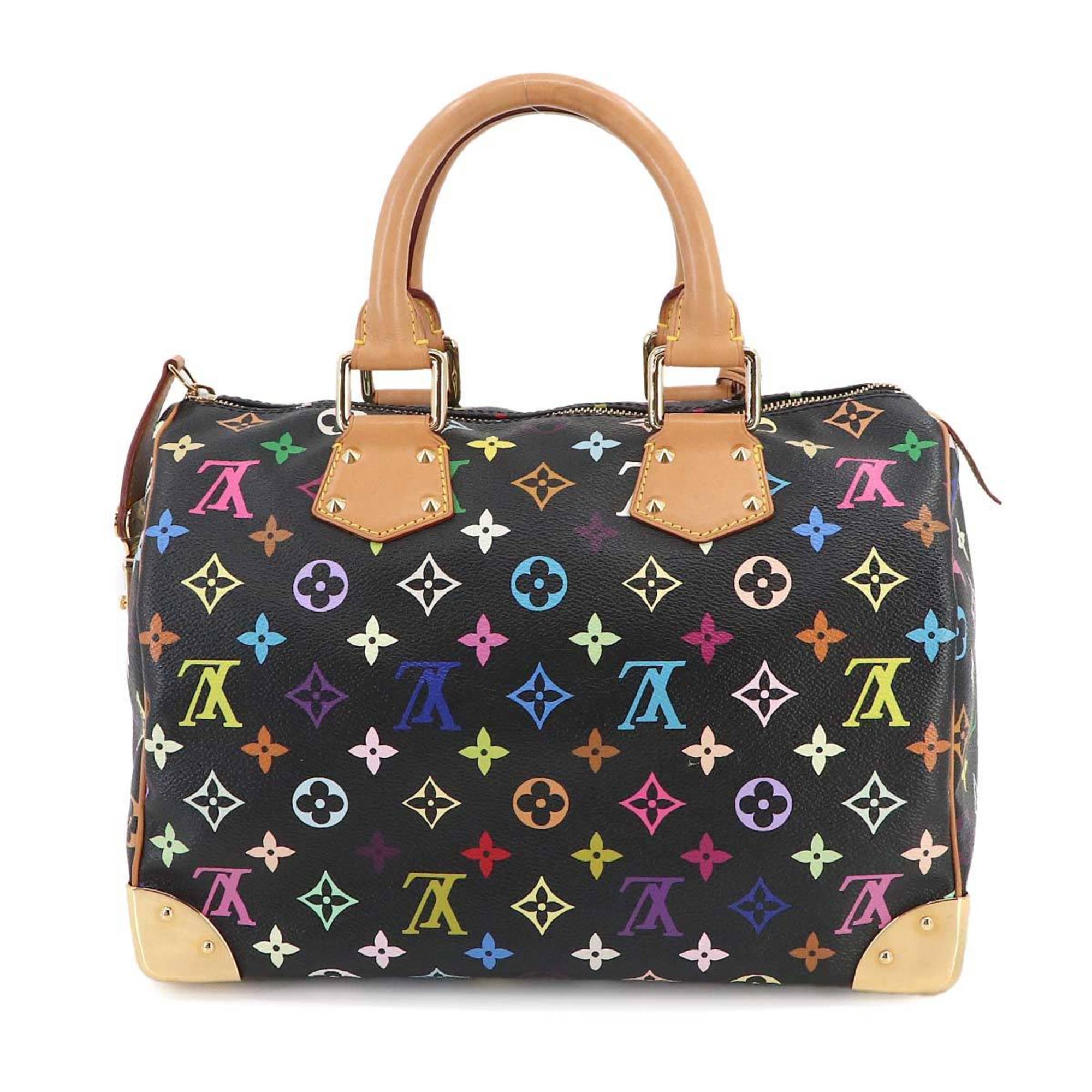 Louis Vuitton LOUIS VUITTON Monogram Multicolor Speedy 30 Hand Bag Noir M92642 Black Gold Hardware