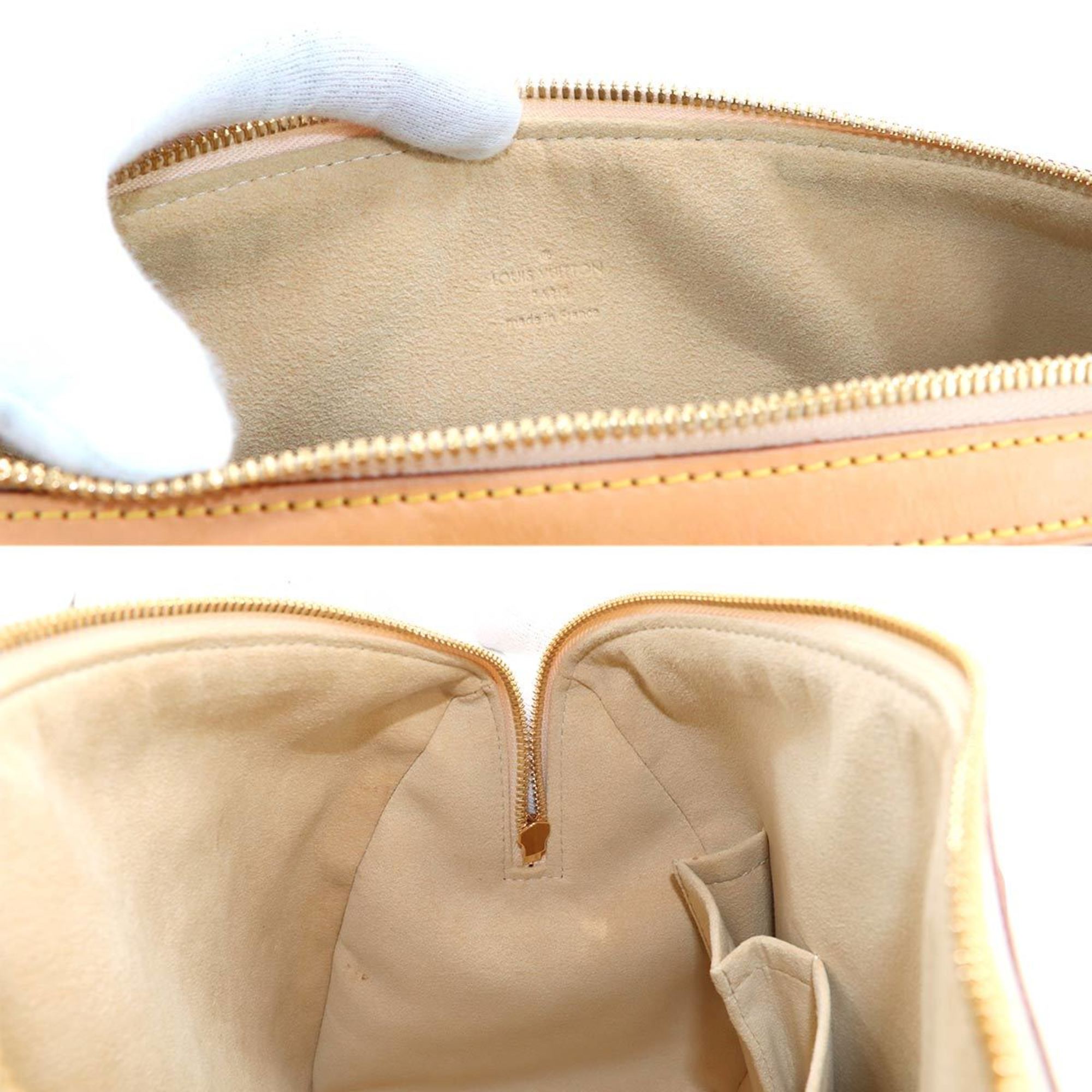 Louis Vuitton Damier Azur Berkeley Hand Bag White/Grey N52001 Gold Hardware