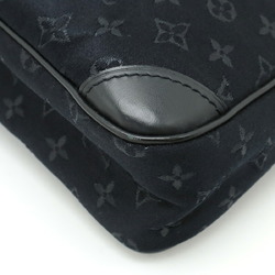 LOUIS VUITTON Louis Vuitton Monogram Satin Little Boulogne Pouch Handbag Leather Noir Black M92142