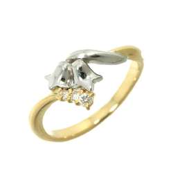 Christian Dior Ring Diamond Pt K18 YG Platinum Yellow Gold 750