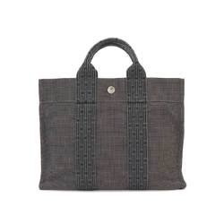 Hermes Airline Tote PM Bag Canvas Grey Silver Hardware Herline tote