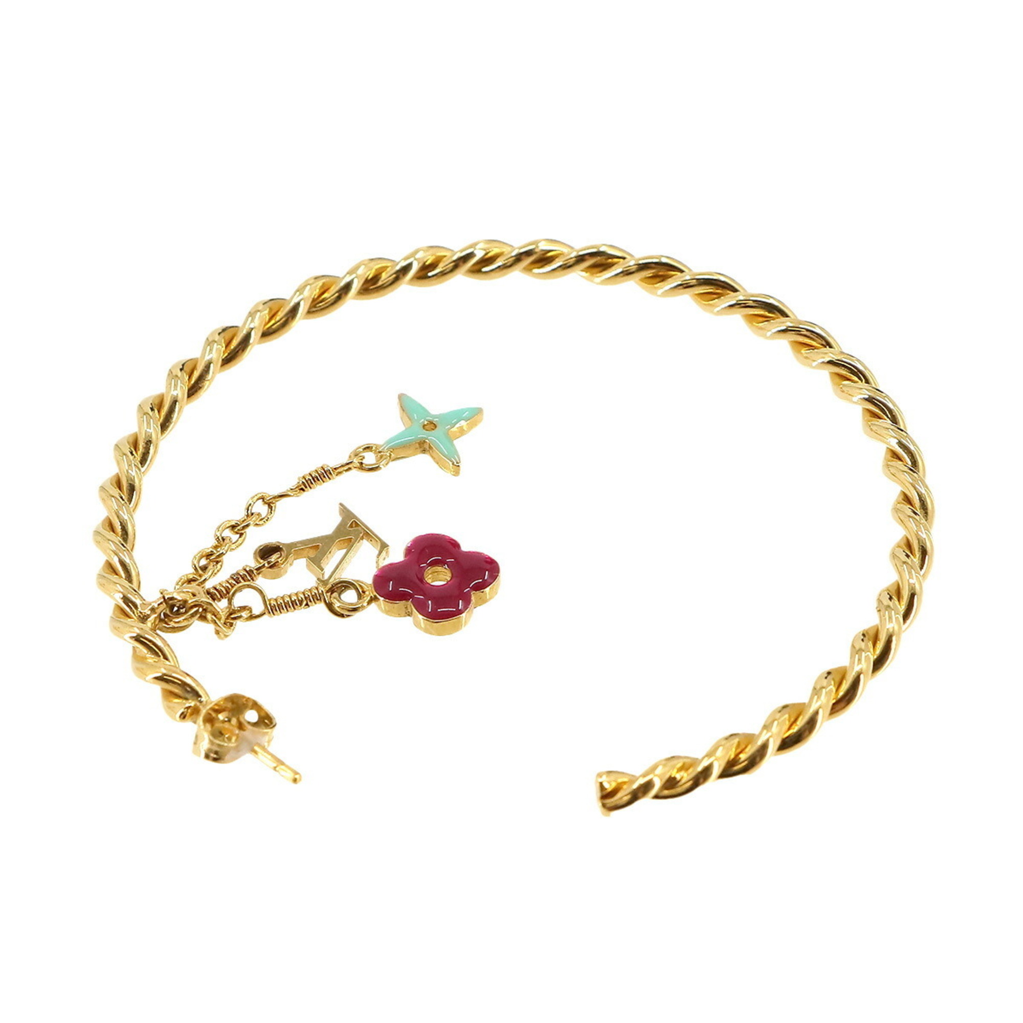 Louis Vuitton Creole Sweet Monogram Hoops Earrings Gold
