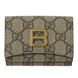 GUCCI BALENCIAGA Wallet for Women and Men Tri-fold The Hacker Project GG Supreme Brown Beige 681700 Collaboration Compact