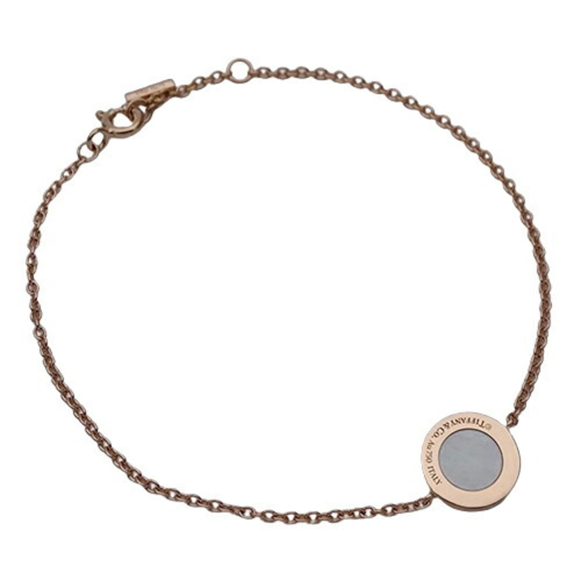 Tiffany & Co. Bracelet for Women 750PG Diamond Mother of Pearl T-Toe Circle Pink Gold Polished