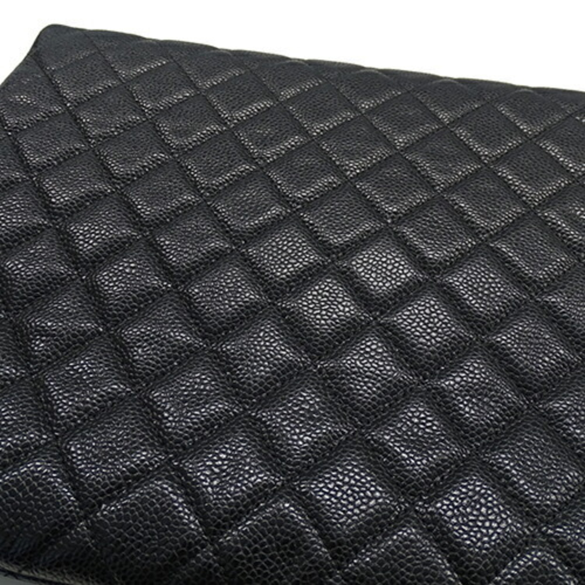 CHANEL Bags for Women and Men, Clutch Bags, Second Caviar Skin, Matelasse, Black, Champagne