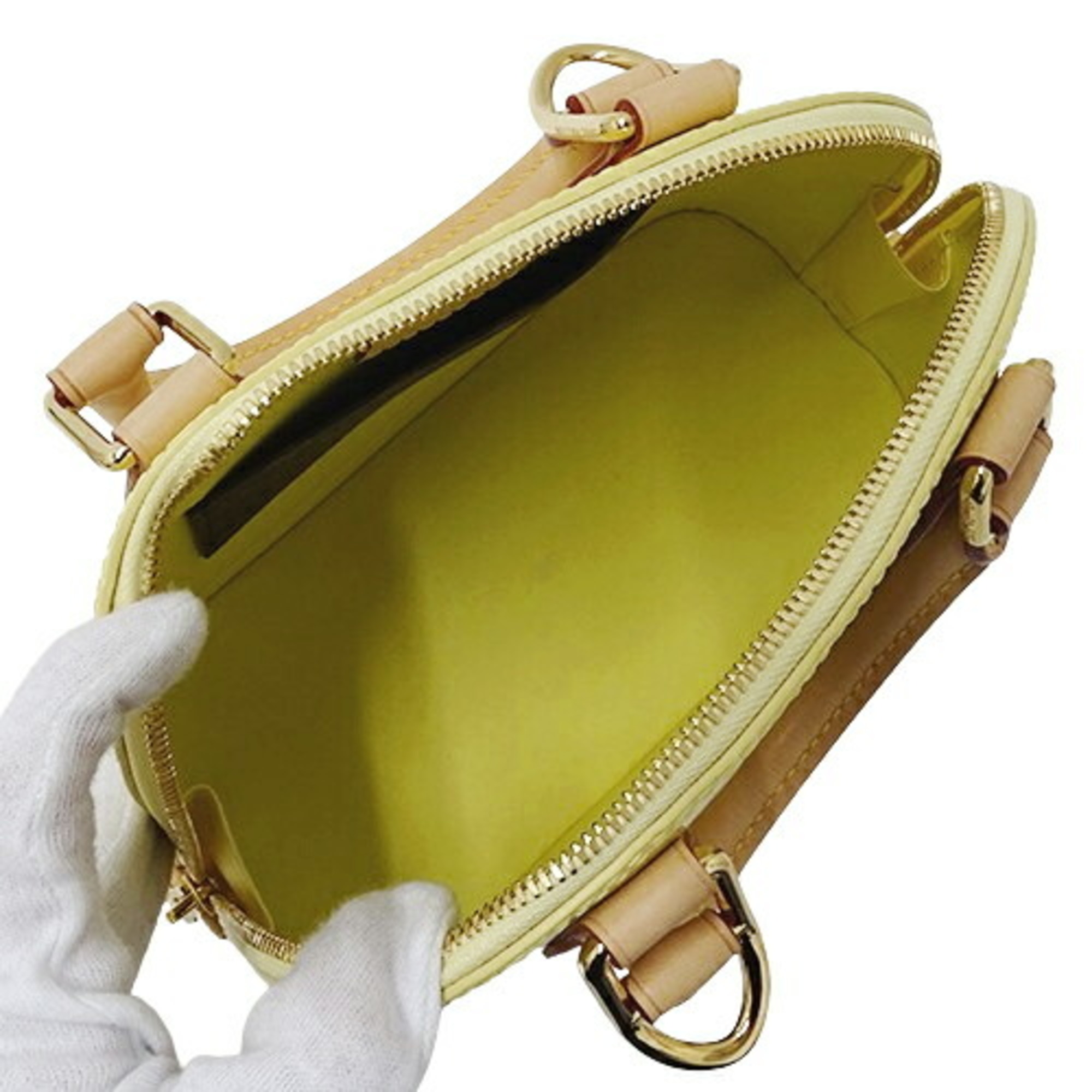 Louis Vuitton LOUIS VUITTON Bag LV Remix Monogram Vernis Women's Handbag Shoulder 2way Alma BB Chic Yellow M24063 Compact