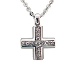 BVLGARI Bulgari 750WG Diamond Latin Cross Pendant Necklace