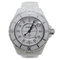 Chanel J12 12P Diamond 33mm Watch H1628 White Ceramic Bracelet Belt Women's Quartz Boys Size CHANEL