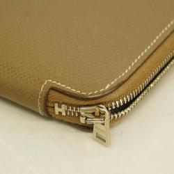 Hermes Long Wallet Azap Silk In □M Stamped Veau Epsom Etoupe Women's