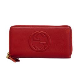Gucci Long Wallet Soho 308004 Leather Red Champagne Women's