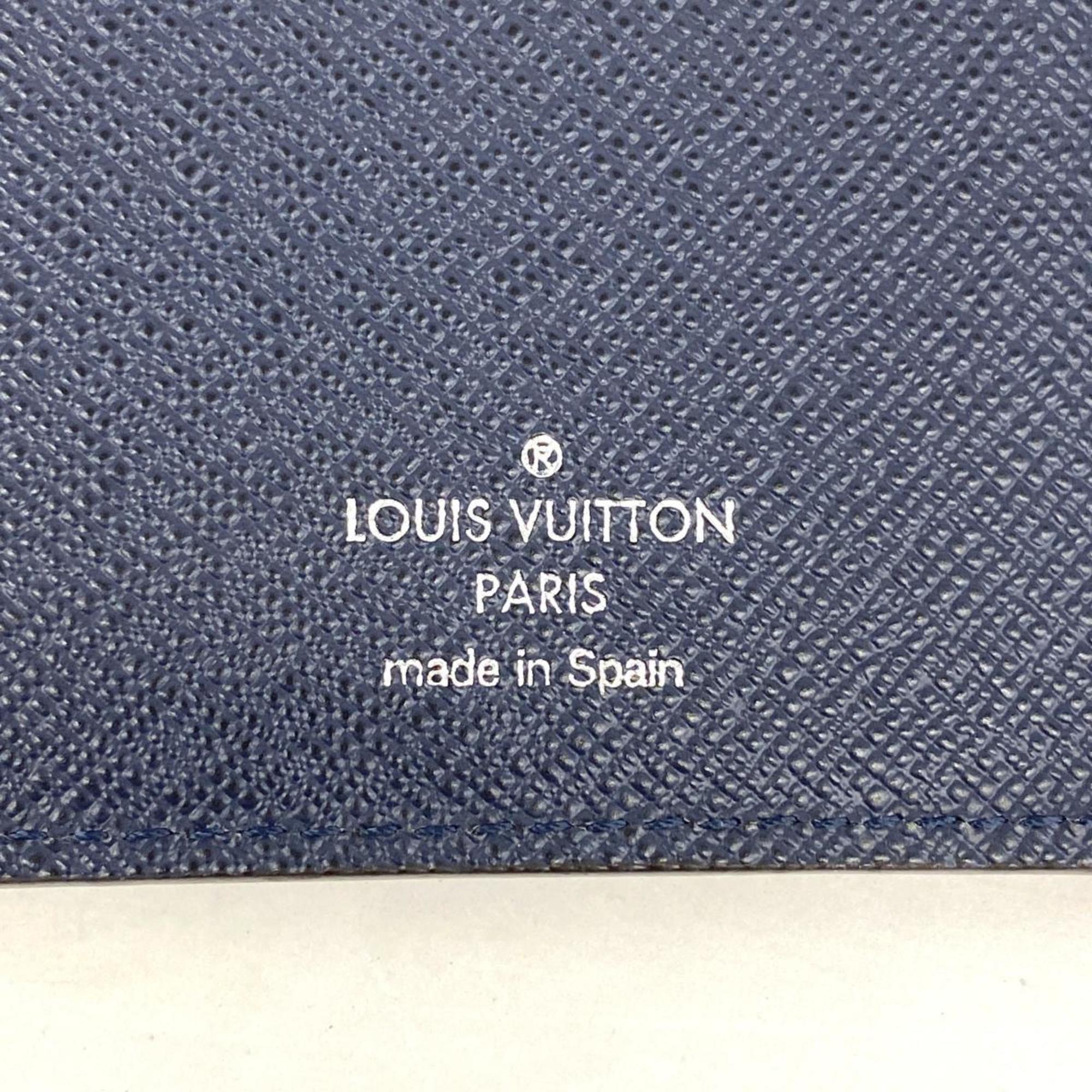 Louis Vuitton Wallet Epi Portefeuille Brazza M61816 Blue Marine Men's