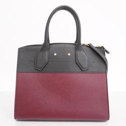 Louis Vuitton Handbag Taurillon City Steamer MM Black Bordeaux Women's
