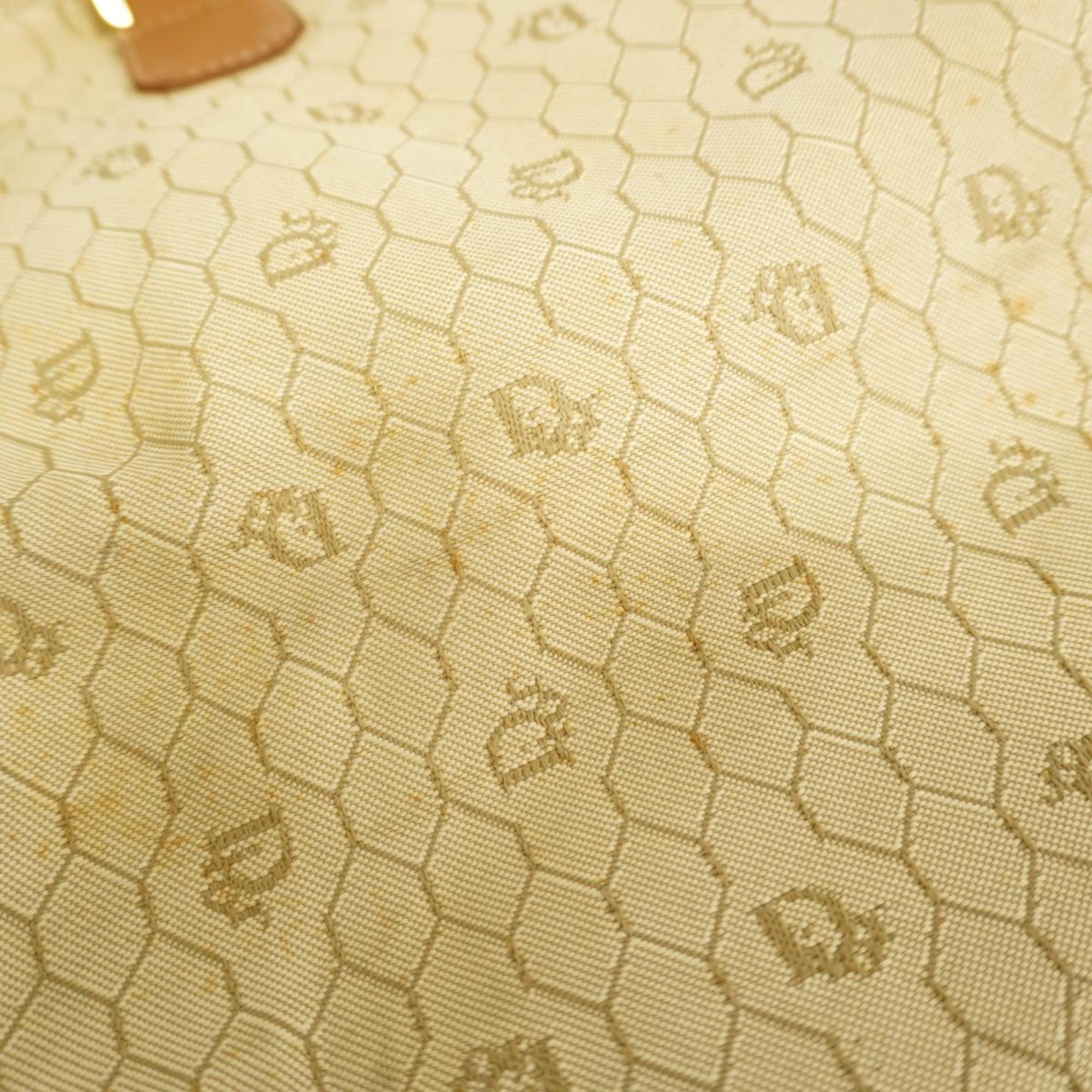 Christian Dior Boston Bag Honeycomb Canvas Beige Men's Women's