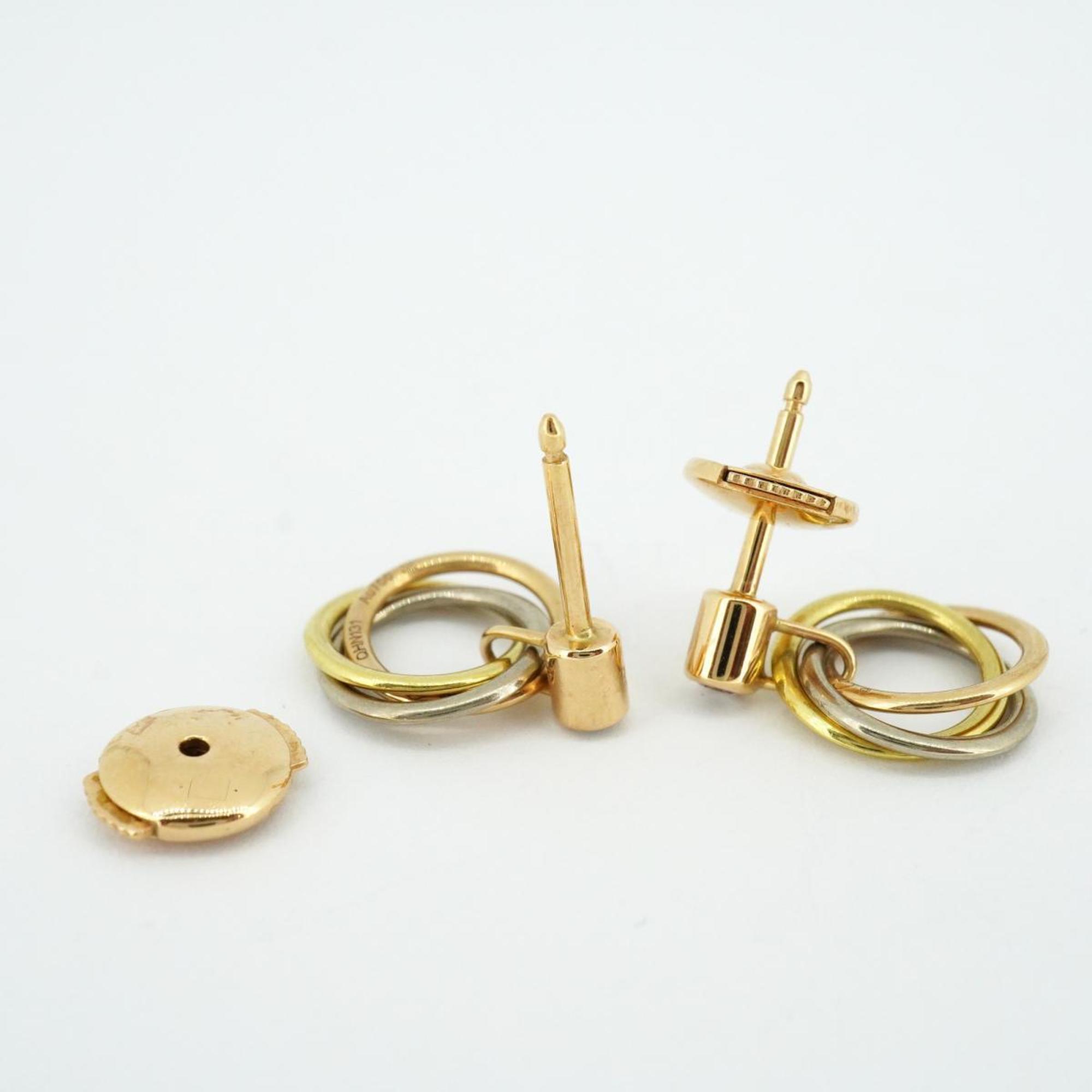 Cartier Trinity 1PD Diamond Earrings, K18YG Yellow Gold, K18WG White K18PG Pink Women's