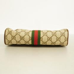 Gucci Clutch Bag GG Supreme Sherry Line Leather Brown Women's