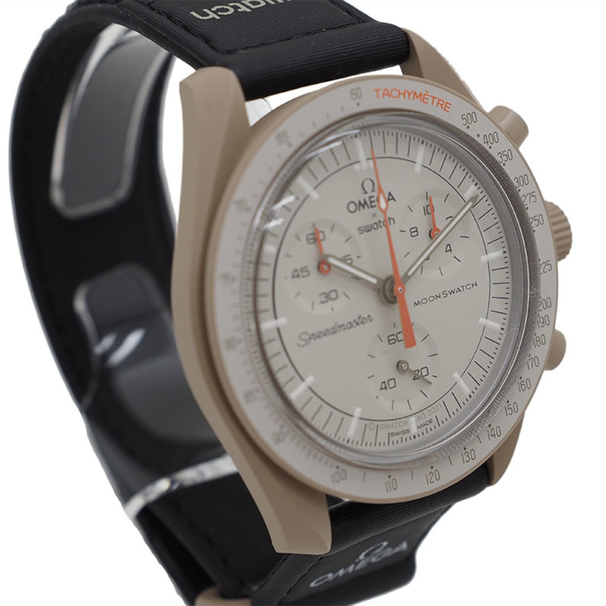 OMEGA Swatch MoonSwatch Mission to Jupiter Beige Watch SO33C100 Quartz Men's OMEGAxSWATCH