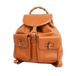 Gucci Bamboo Backpack 003 2058 0016 Leather Brown Women's
