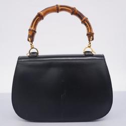 Gucci Handbag Bamboo 000 2046 0633 Leather Black Women's