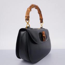 Gucci Handbag Bamboo 000 2046 0633 Leather Black Women's