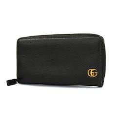 Gucci Long Wallet GG Marmont 428736 Leather Black Men's Women's