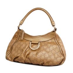Gucci Shoulder Bag Guccissima Abby 190525 Leather Brown Champagne Women's