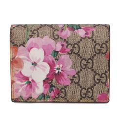Gucci Wallet GG Blooms 453176 Leather Pink Brown Women's