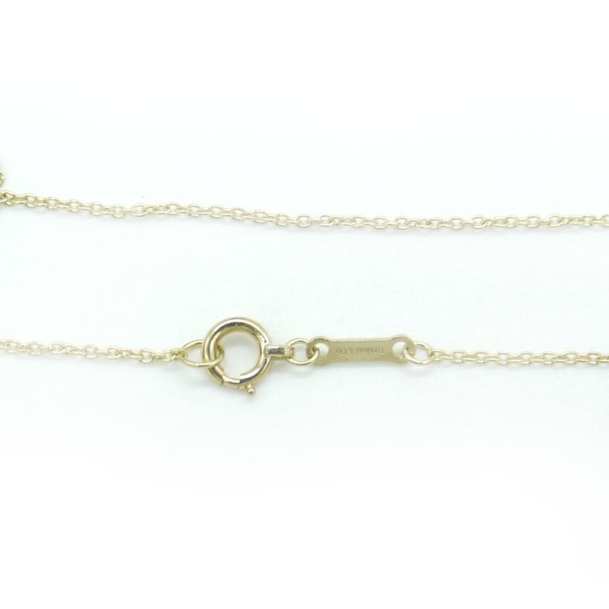 TIFFANY & Co. Tiffany K18 Diamond Heart Necklace 18K Azuki Chain