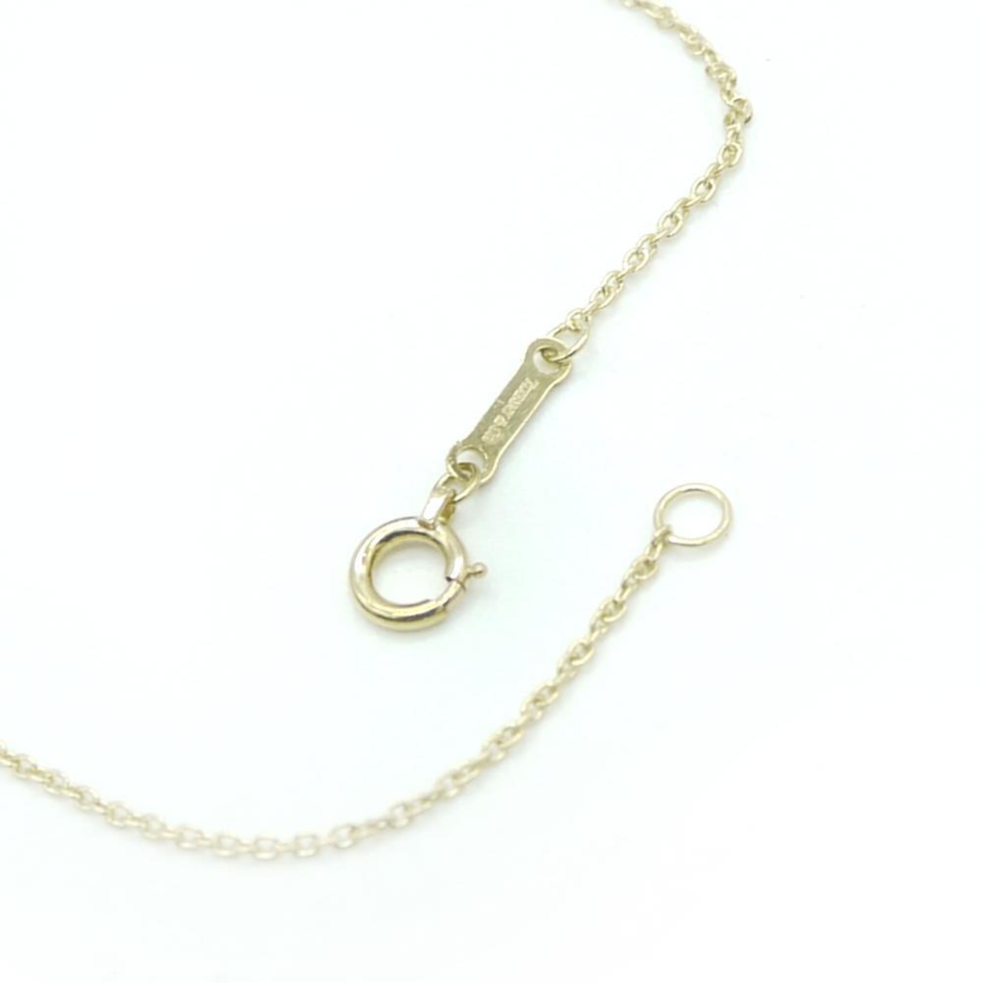 TIFFANY & Co. Tiffany K18 Diamond Heart Necklace 18K Azuki Chain