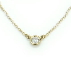 TIFFANY & Co. Tiffany K18 Elsa Peretti Diamonds by the Yard Single Diamond Pendant 18K