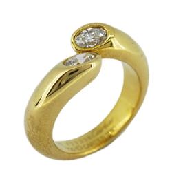 Cartier Ring Ellipse Doted 2PD Diamond K18YG Yellow Gold Women's