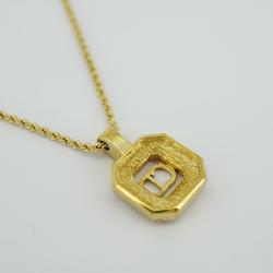 Christian Dior Necklace CD Rhinestone GP Plated Gold Women's