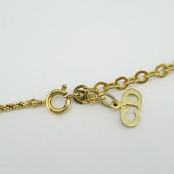 Christian Dior Necklace CD Drop Motif GP Plated Gold Women's