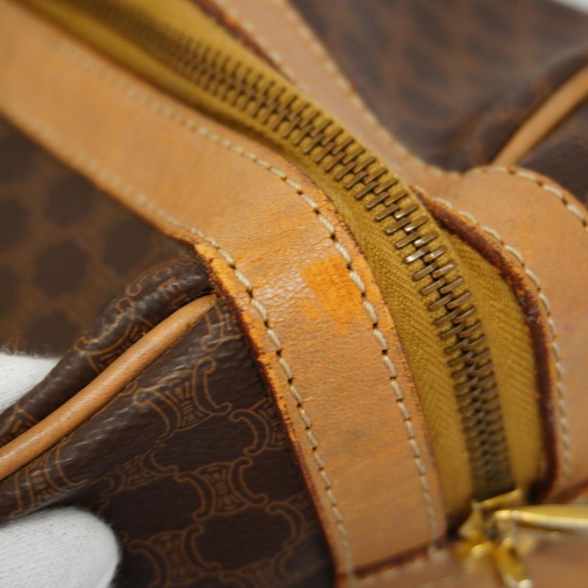 Celine handbag macadam leather brown beige ladies
