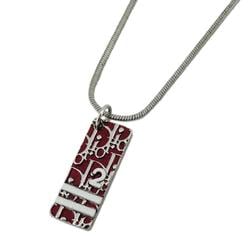 Christian Dior Necklace Trotter Metal Silver Red Women's