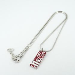 Christian Dior Necklace Trotter Metal Silver Red Women's