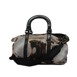 Prada handbag nylon black multicolor women's