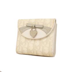 Christian Dior Trotter Leather Wallet White Women's