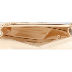 BOTTEGA VENETA Satin Intrecciato Pochette Shoulder Bag Champagne Gold for Women