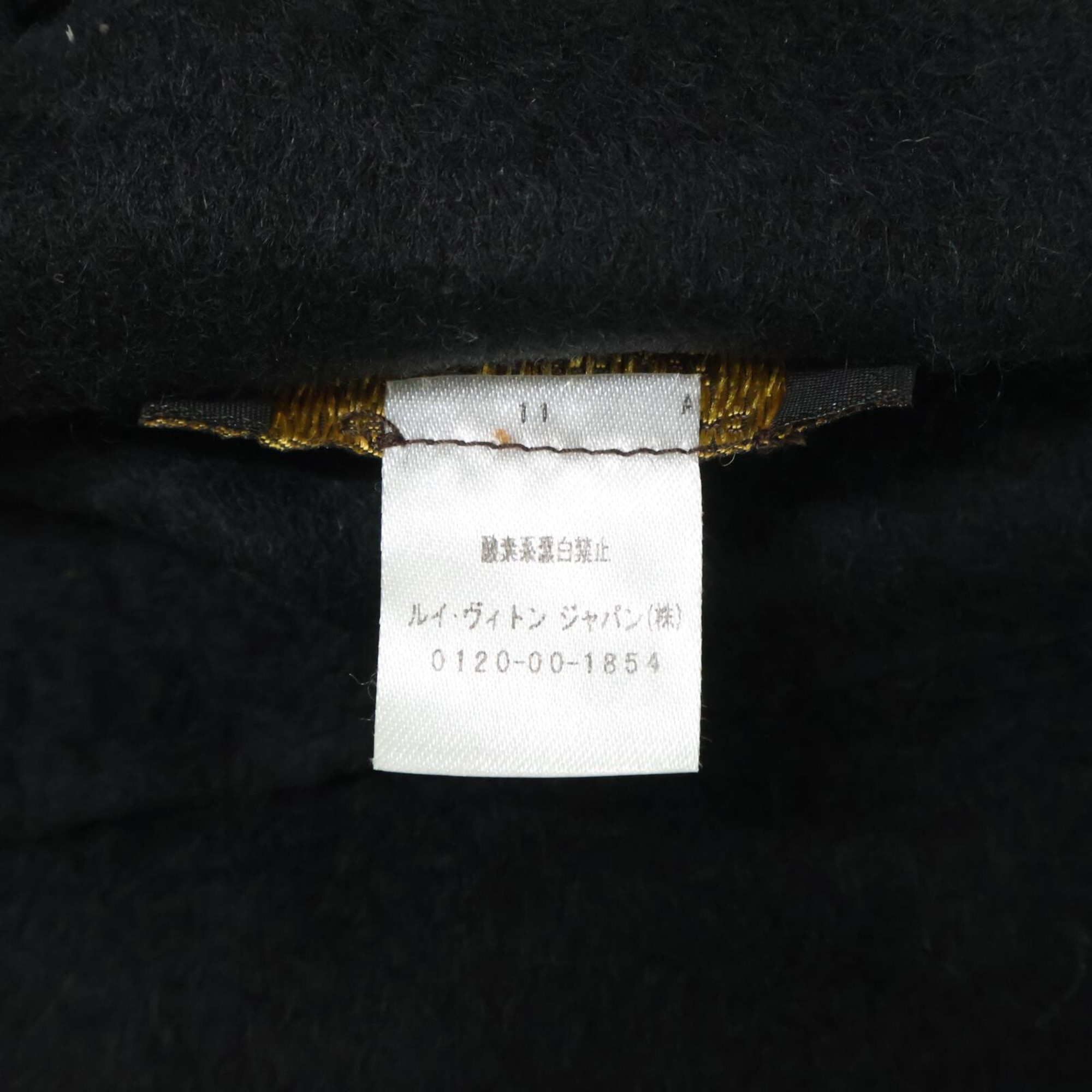LOUIS VUITTON M75362 Echarpe Geram LV Embroidered Cashmere Scarf Black Men's