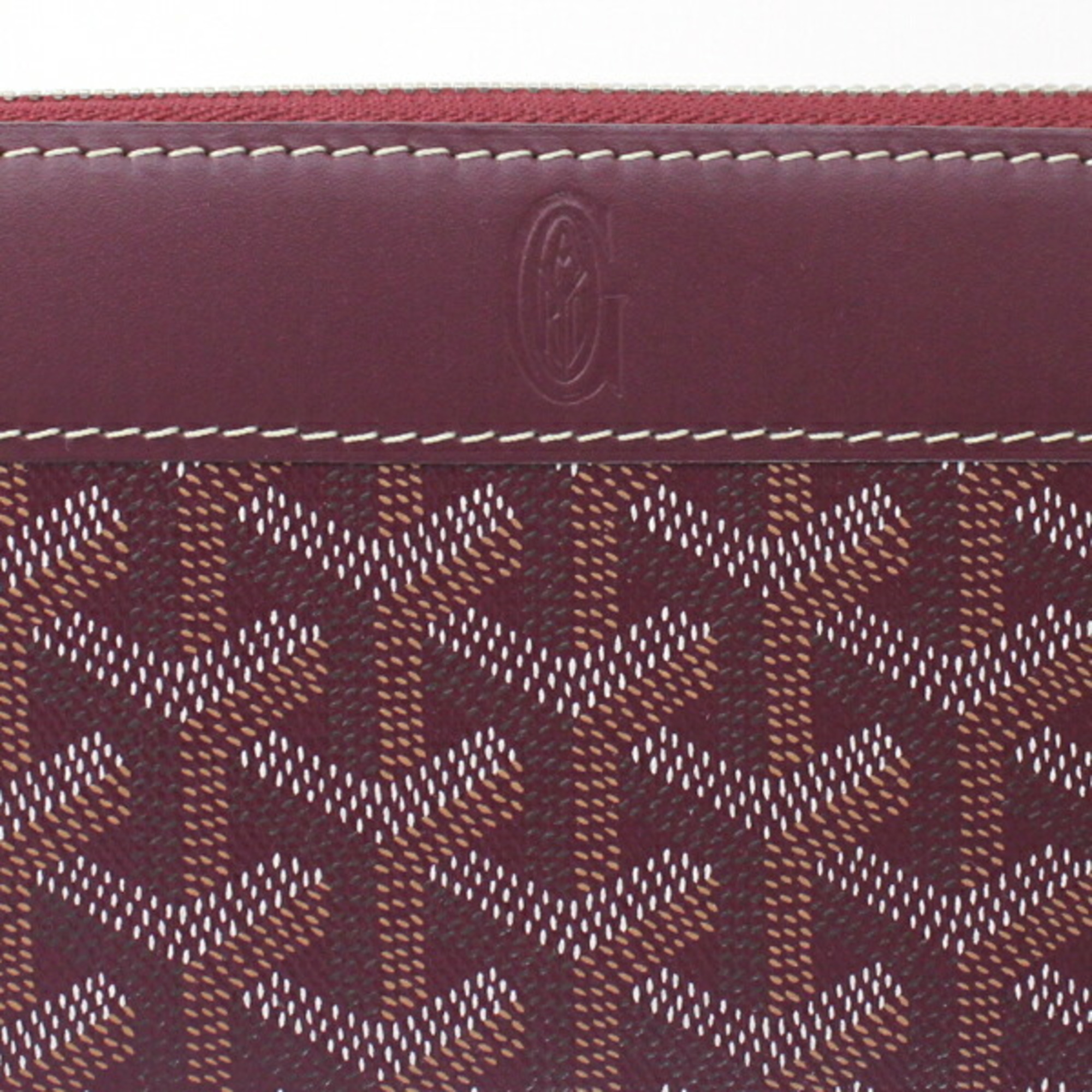 Goyard Long Wallet Round Zip Around Matignon GM APMZIP Herringbone Men's Canvas Leather Bordeaux GOYARD TK2262